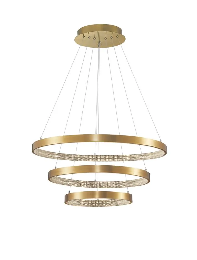 PRE Dimmable Gold & Acrylic Tripple Ring Pendant - ID 10064