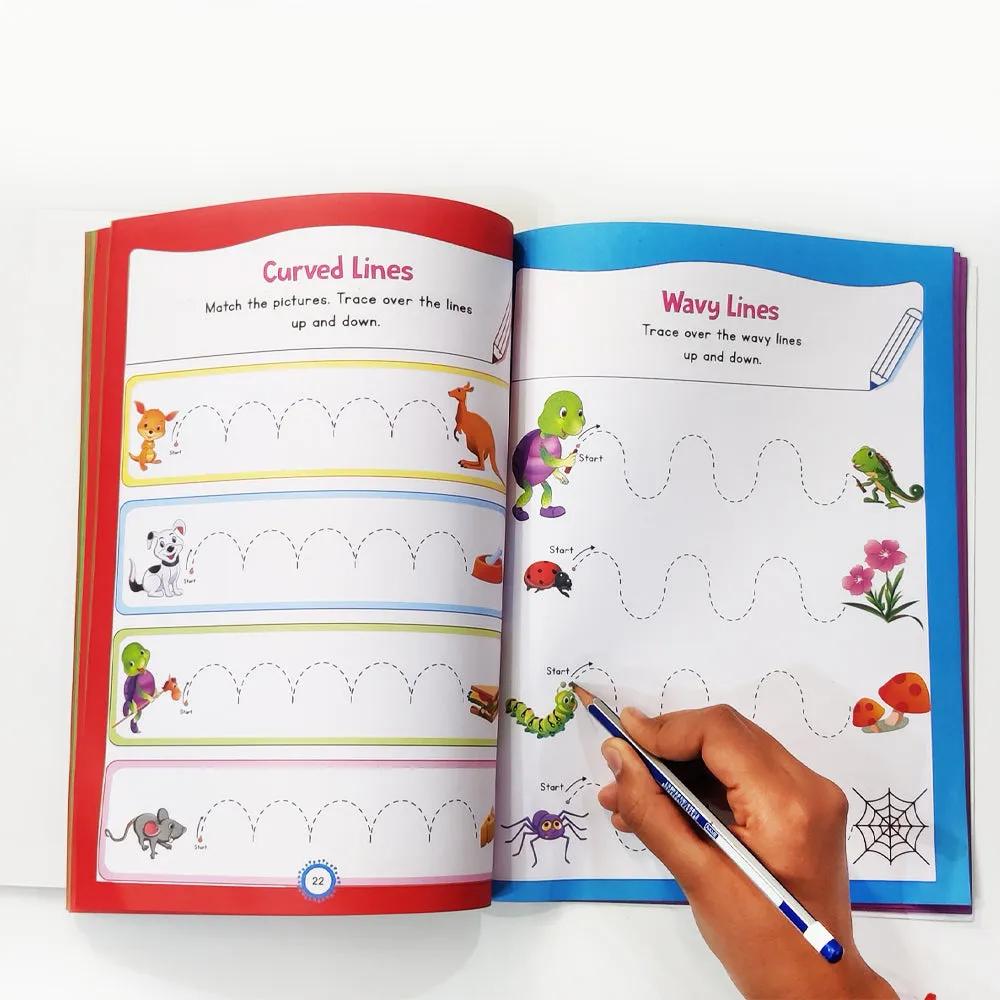 Purple Turtle My First Book of Pencil Control: Patterns Practice book for kids ( Full Color Pages): 3 Pencils, a Eraser and a Sharpener Free!