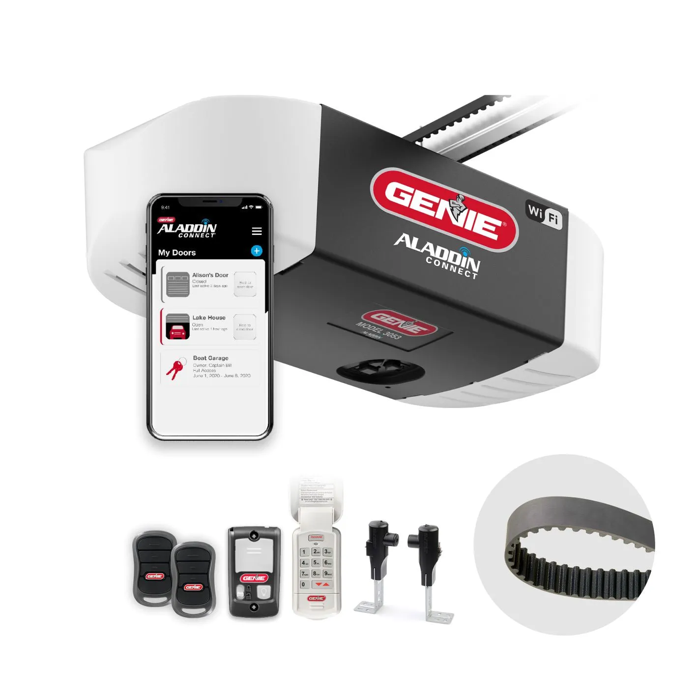QuietLift Connect ¾ HPc Garage Door Opener- Wi-fi Enabled Ultra Quiet Belt Drive - Works W/ Amazon Alexa and Google Home