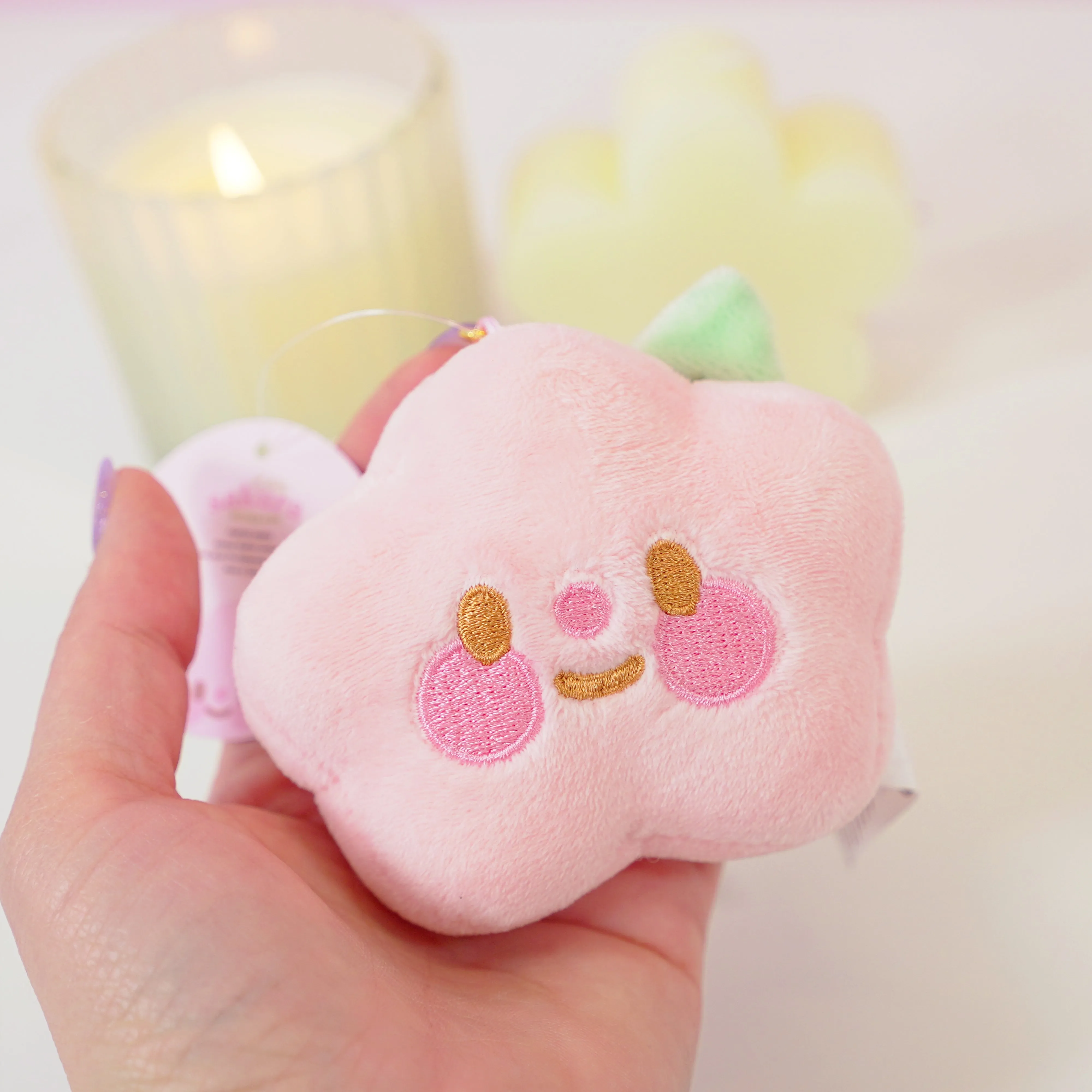 Sakura Flower Keychain Plushie - Cute Soft Plush Keychain Accessory for Bags & Keys