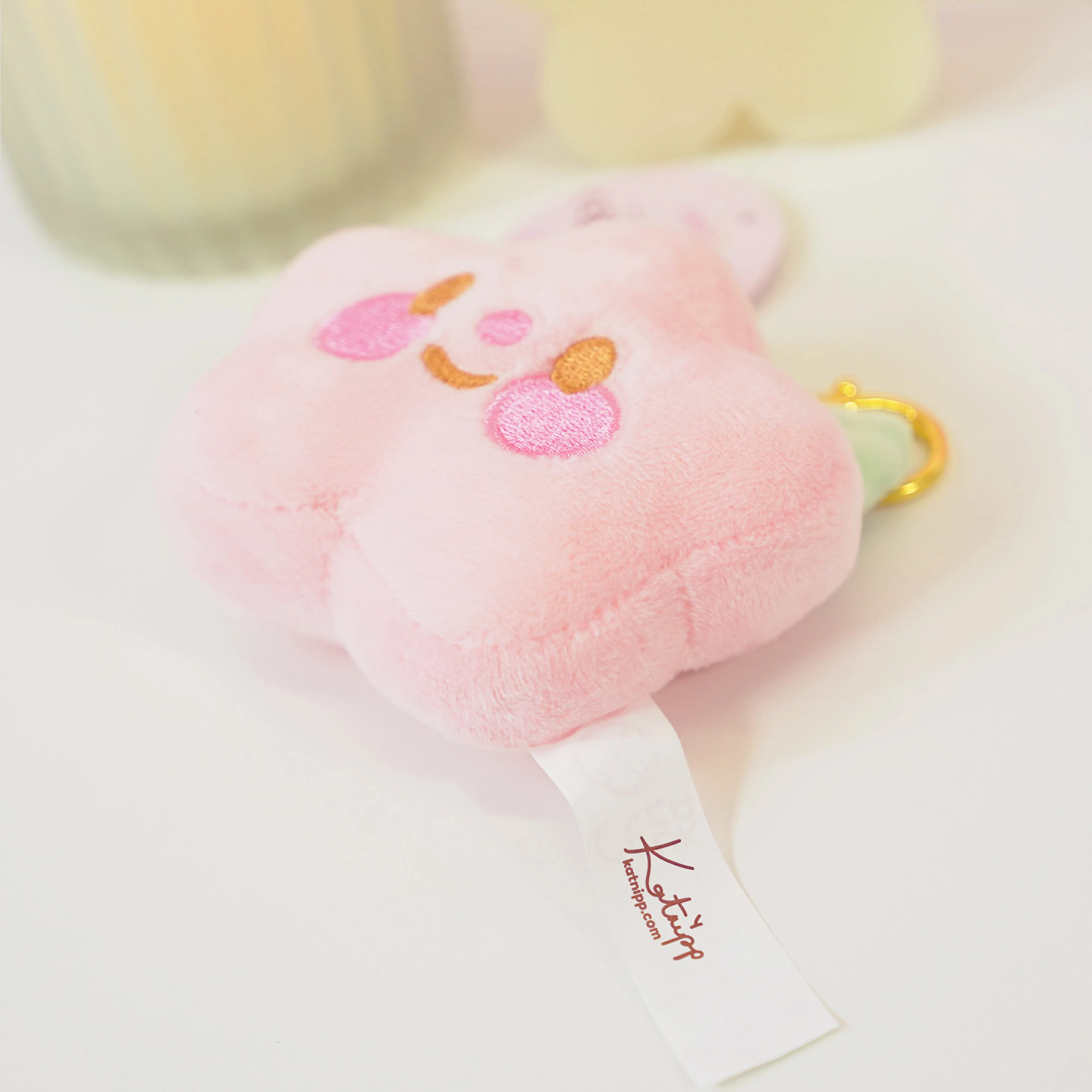 Sakura Flower Keychain Plushie - Cute Soft Plush Keychain Accessory for Bags & Keys