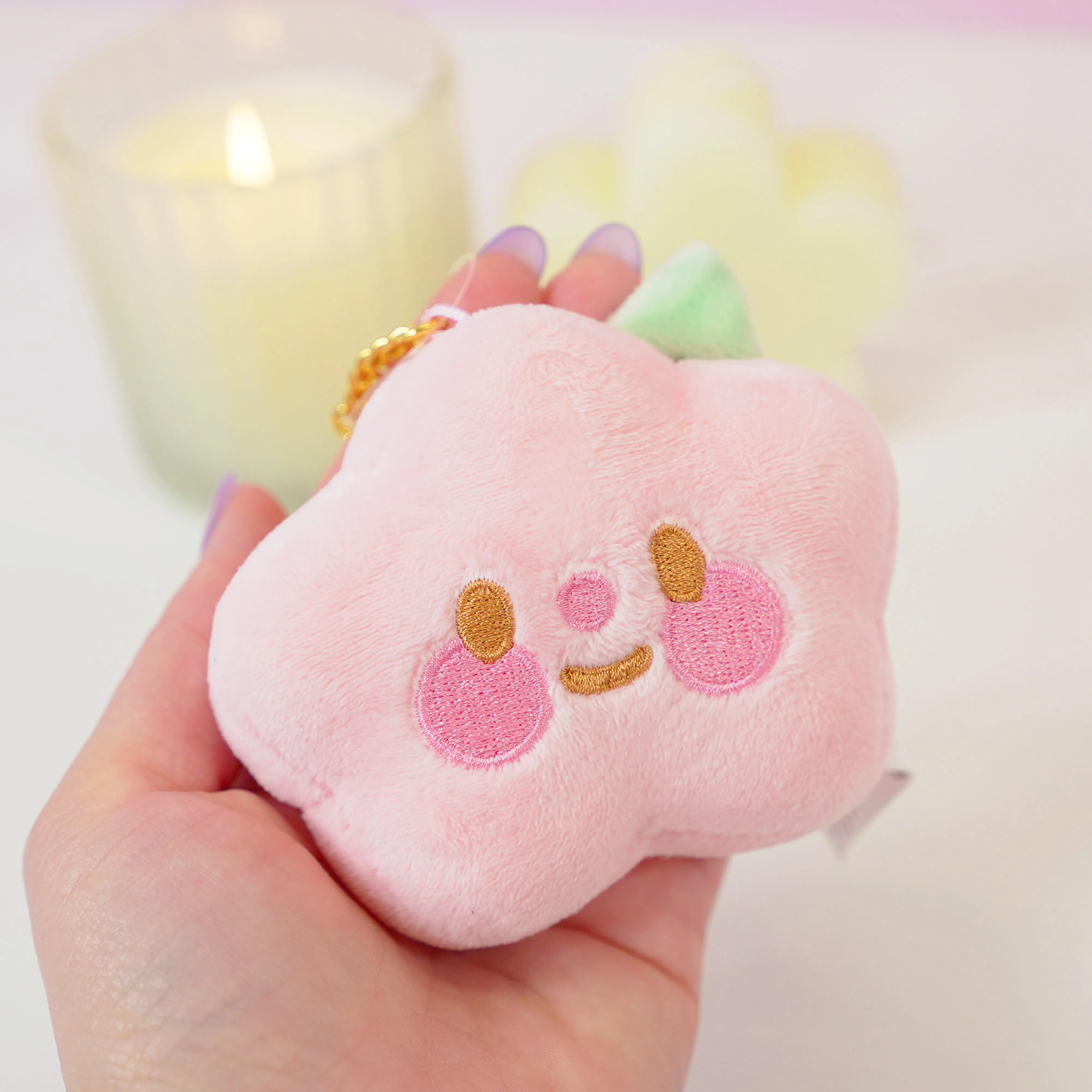 Sakura Flower Keychain Plushie - Cute Soft Plush Keychain Accessory for Bags & Keys