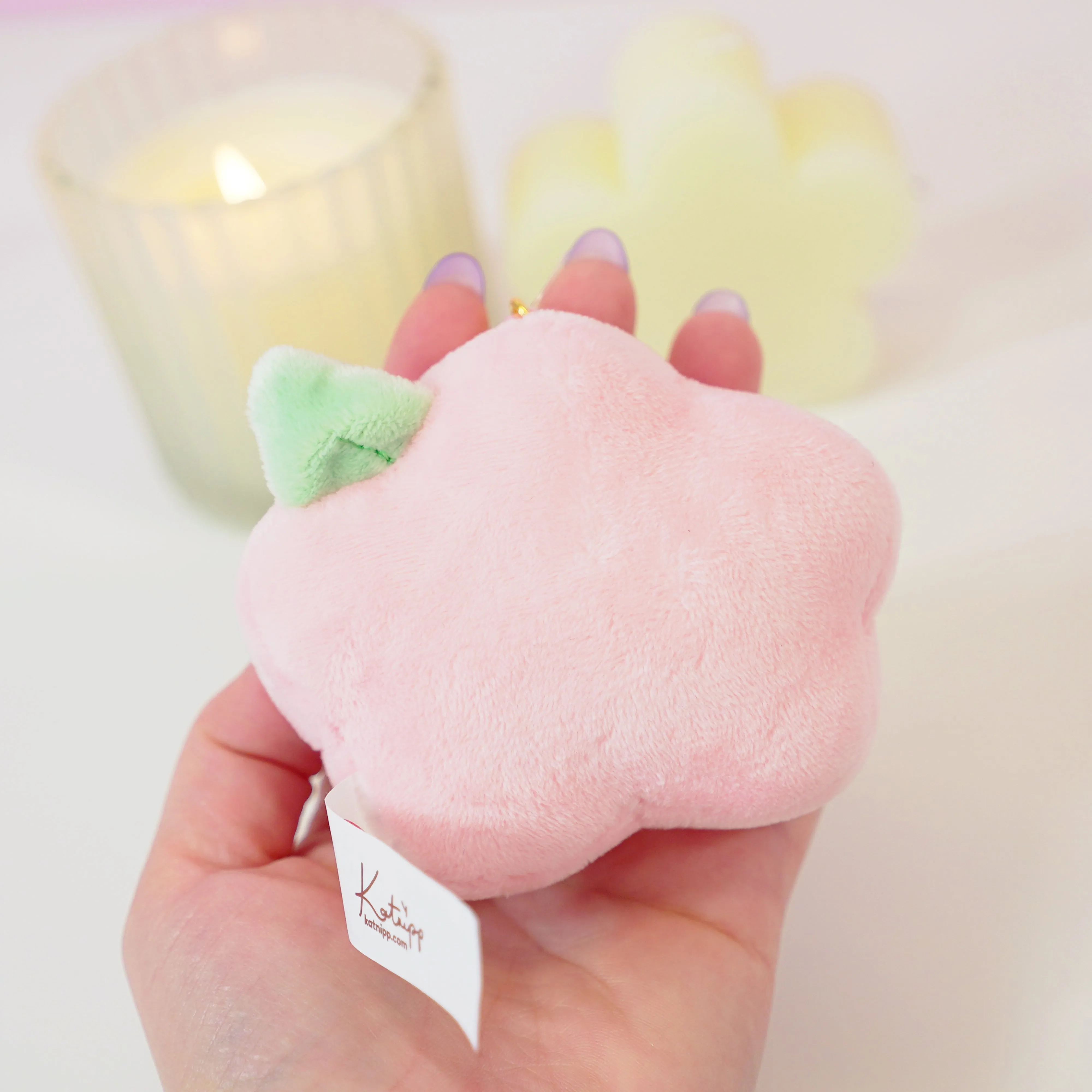Sakura Flower Keychain Plushie - Cute Soft Plush Keychain Accessory for Bags & Keys