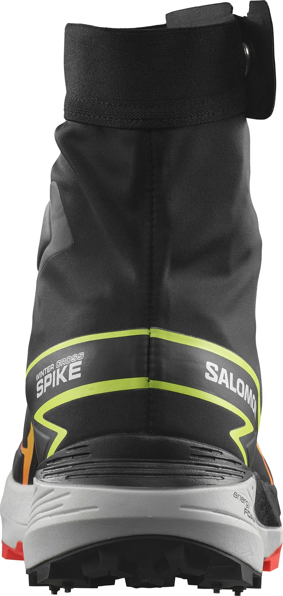 Salomon Unisex Winter Cross Spike Black/Fiery Coral/Safety Yellow | Buy Salomon Unisex Winter Cross Spike Black/Fiery Coral/Safety Yellow here | Outnorth