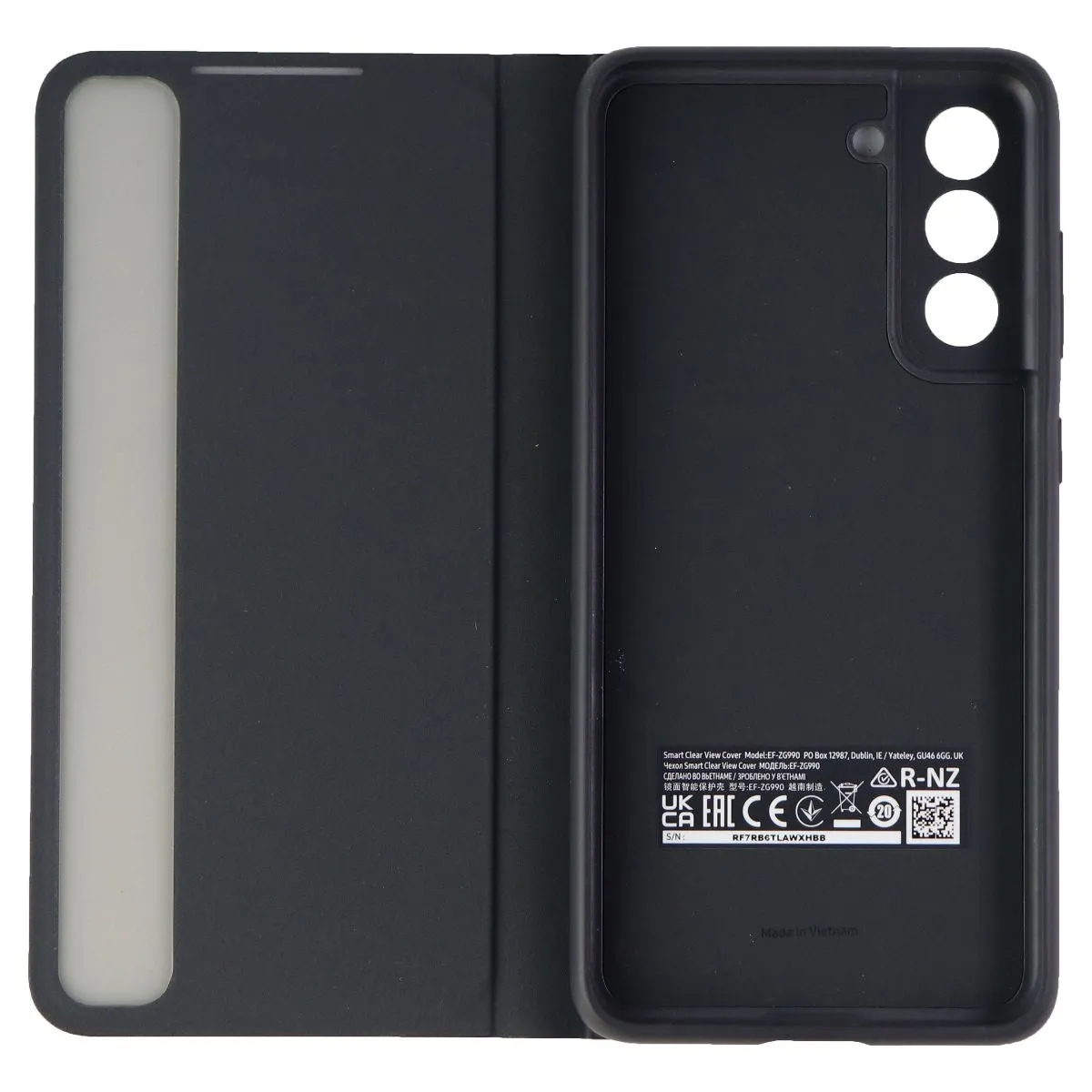 Samsung S-View Flip Cover Case for Galaxy S21 FE (5G) - Black/Clear