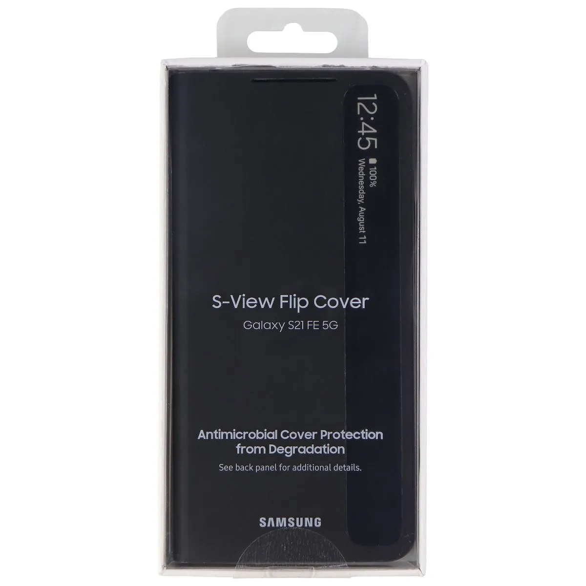 Samsung S-View Flip Cover Case for Galaxy S21 FE (5G) - Black/Clear