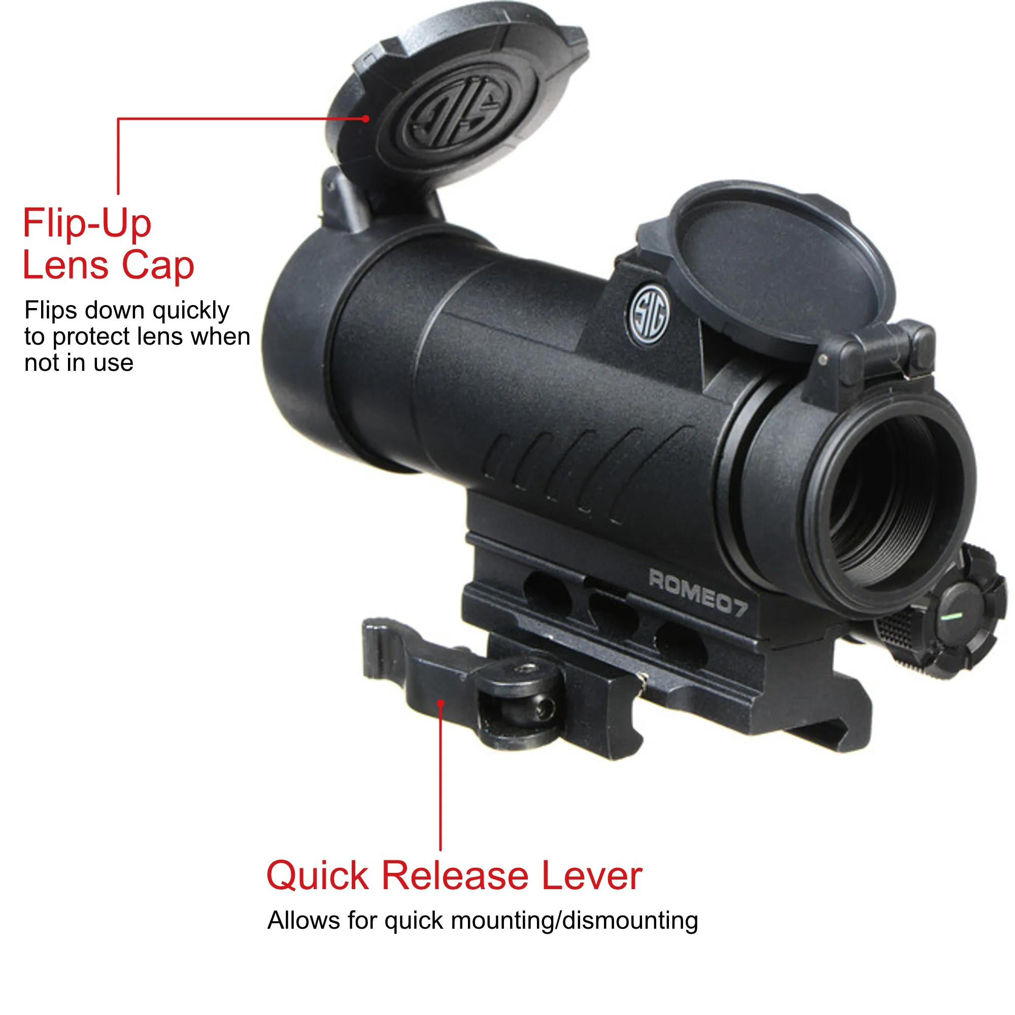 Sig Sauer Romeo 7 Red Dot Sight 1x30mm, SOR71001, 2 MOA Rail Scope