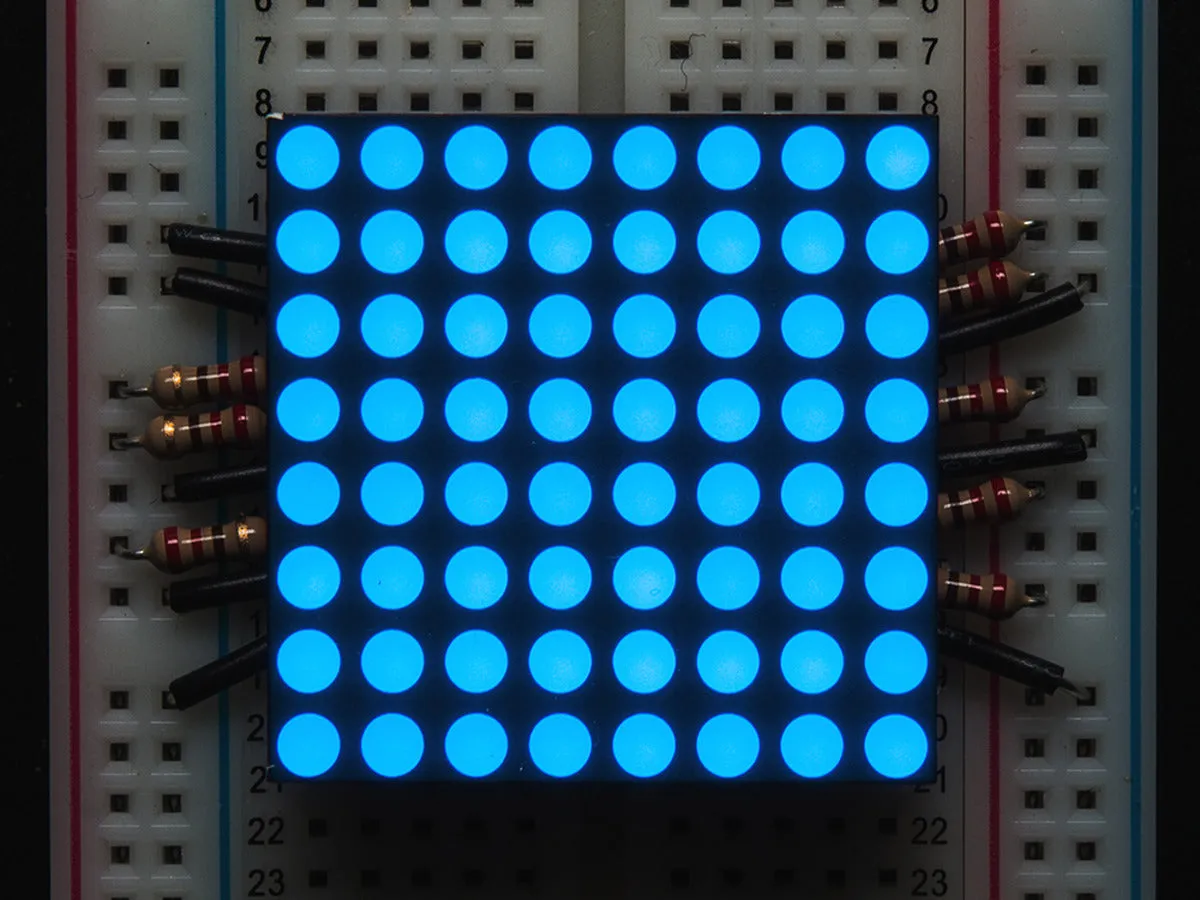 Small 1.2\" 8x8 Ultra Bright Blue LED Matrix"