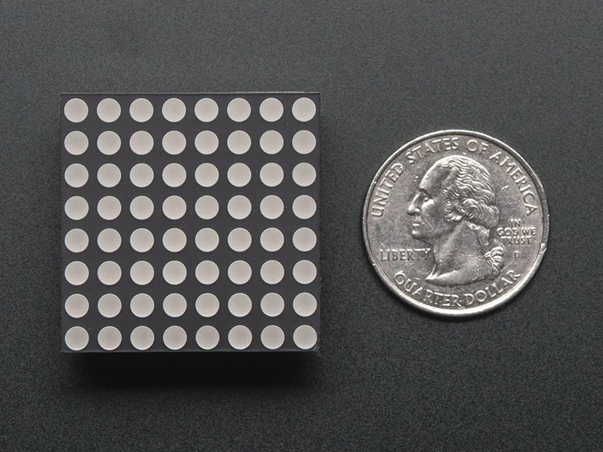 Small 1.2\" 8x8 Ultra Bright Yellow-Orange LED Matrix"