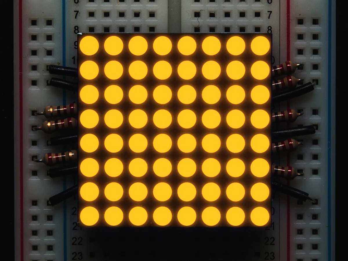 Small 1.2\" 8x8 Ultra Bright Yellow-Orange LED Matrix"