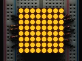 Small 1.2\" 8x8 Ultra Bright Yellow-Orange LED Matrix"