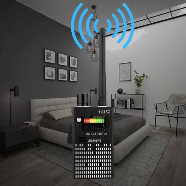 Spy Detector Device | RF Bug Detector, Hidden Camera & GPS Tracker Finder with Laser Lens - Anti-Spy Signal Protection