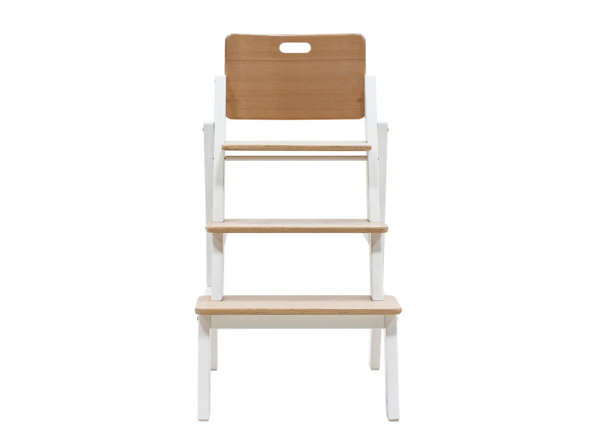 Stully High Chair with Brace White/Natural
