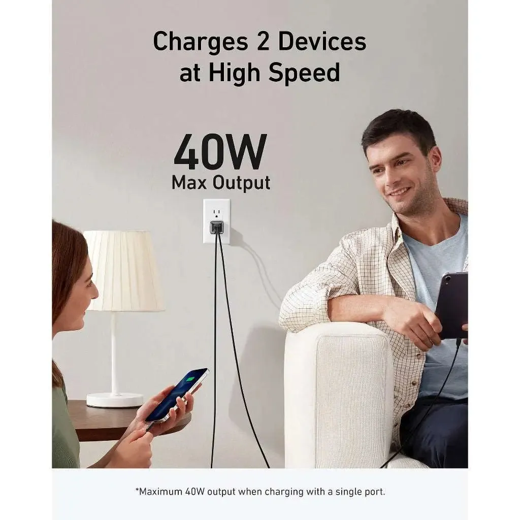 [US Plug, 2Pin] Anker Charger 521 Powerport Nano Pro 40W USB C Charger A2038