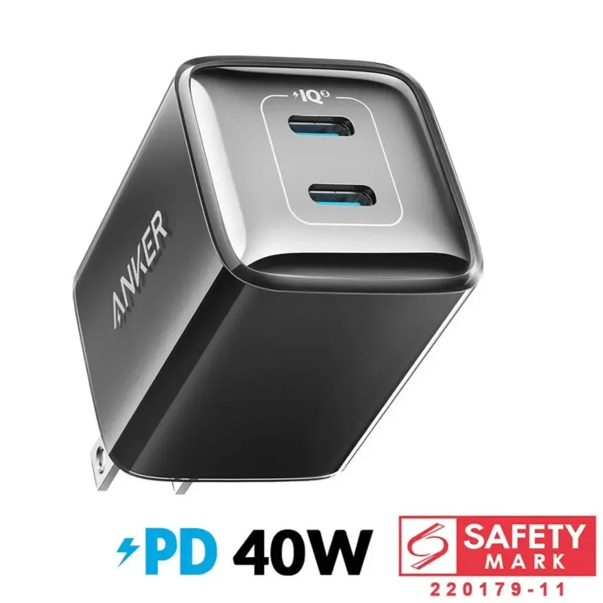 [US Plug, 2Pin] Anker Charger 521 Powerport Nano Pro 40W USB C Charger A2038