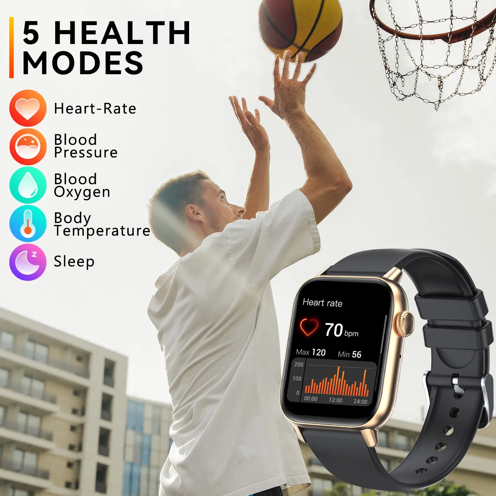 Watch for Women Men with Call Make Receive and Text 1.83 inch HD Full Touch Screen Smartwatch for Android and iOS Phones IP67 Waterproof Fitness Tracker