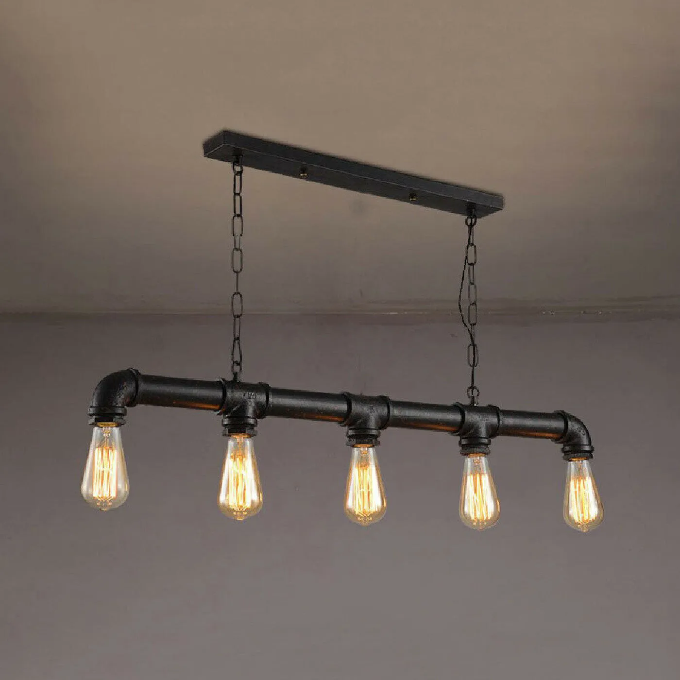 Water-Pipe Ceiling Light with 5 Heads