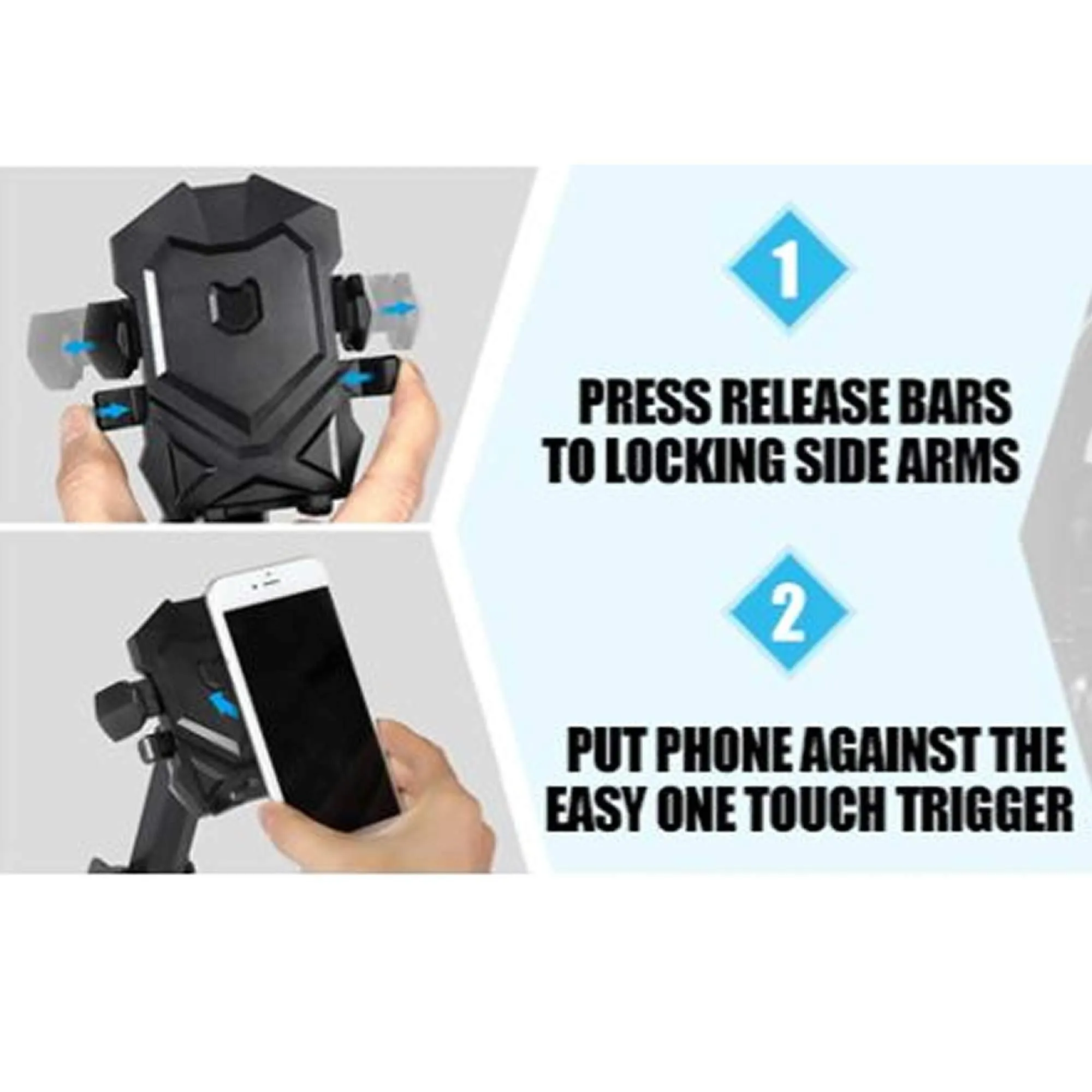 Weststone - Car Phone 6 in 1 Sets for Your Smartphone, One-Hand, One Second Operation Even in Darkness - Holder, Charger Cable, Cable Clip, USB Charger
