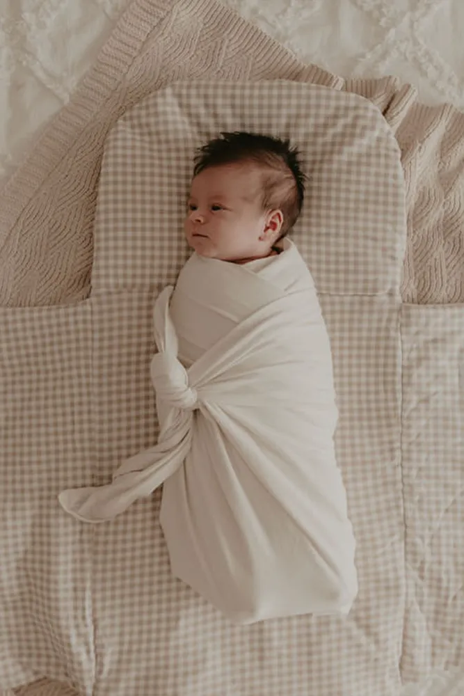 Wool Wrap Beige Gingham