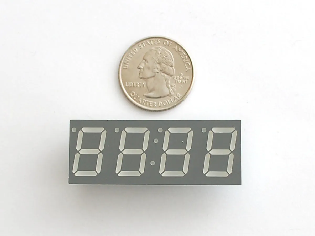 Yellow 7-segment clock display - 0.56\" digit height"
