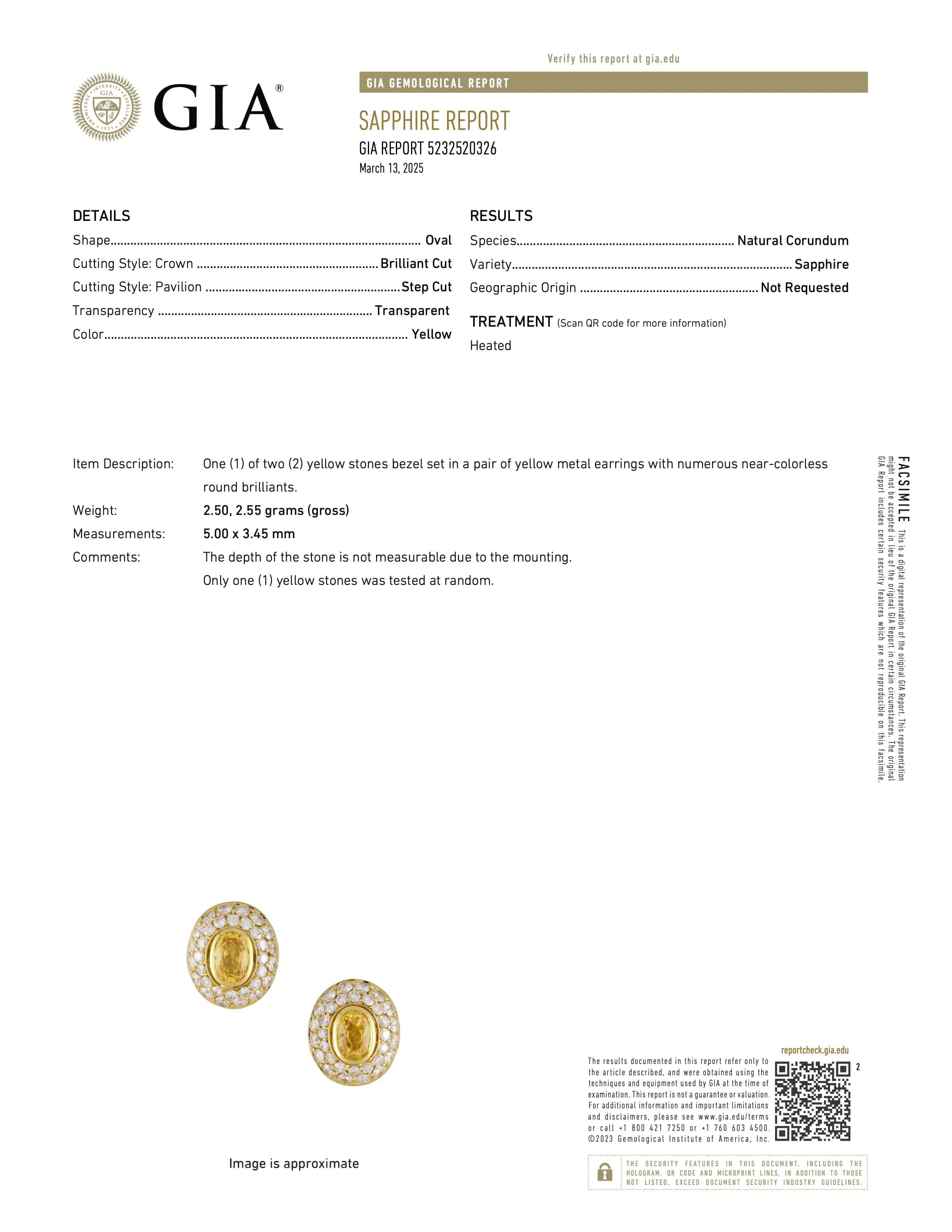 Yellow Sapphire and Diamond Earrings in 18K Gold